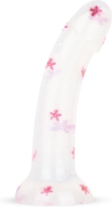 Dildo Collection Flower Power Dildo – Rosa Glitzerdesign 15 cm