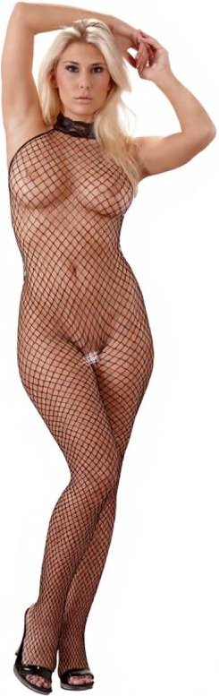 Cottelli Collection - Netz Catsuit mit kleiner Lust Öffnung