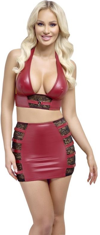 Cottelli PARTY – Crop Top & Minirock Set – Rot