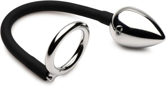 Master Series »Tug + Plug« Penisring mit Analplug