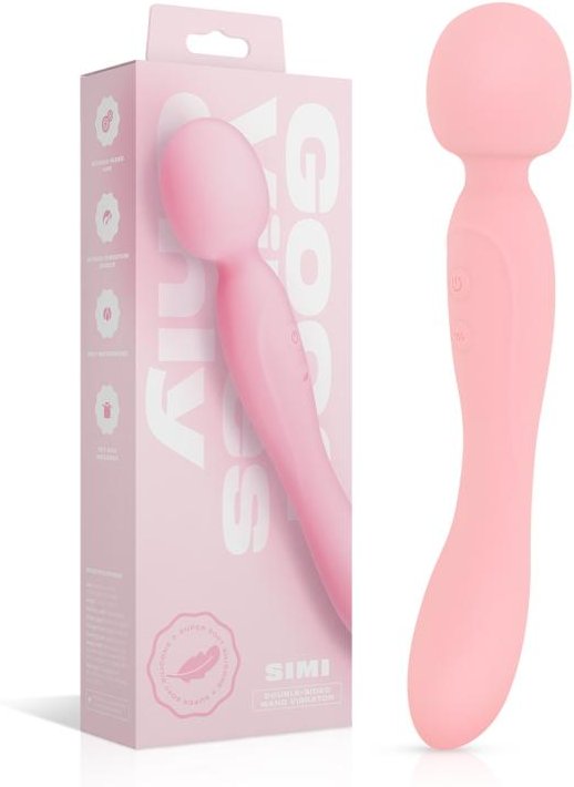 Good Vibes Only - Doppelseitiger Wand Vibrator - Soft Silicone - Rosa