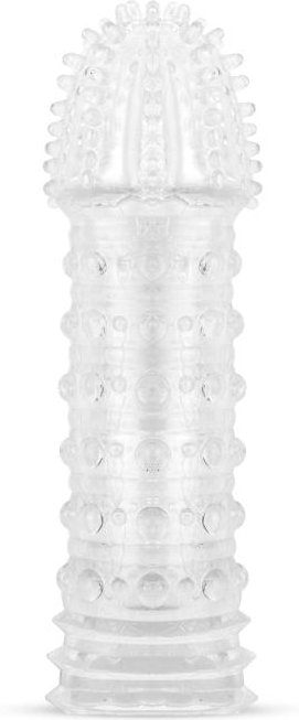 Gerippte Penis-Hülle - Transparent