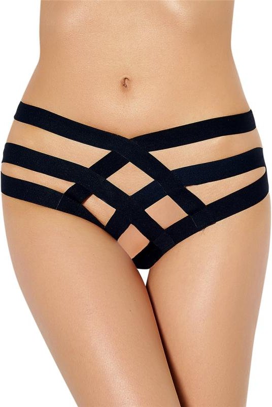 Slip mit Bändern - Schwarz