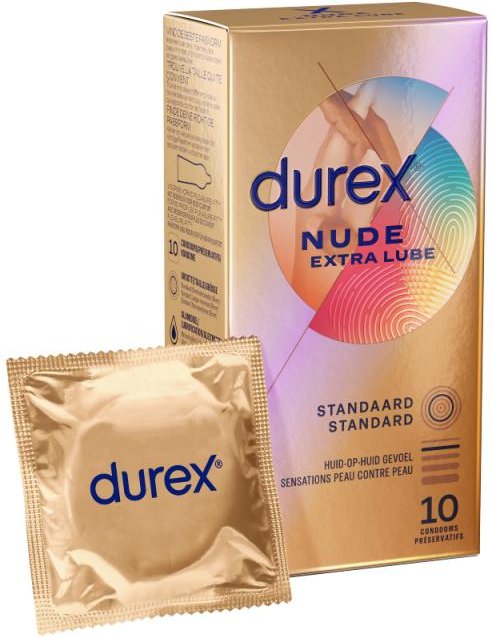 Durex - Kondome Nude Extra Gleitmittel - 10 Stück
