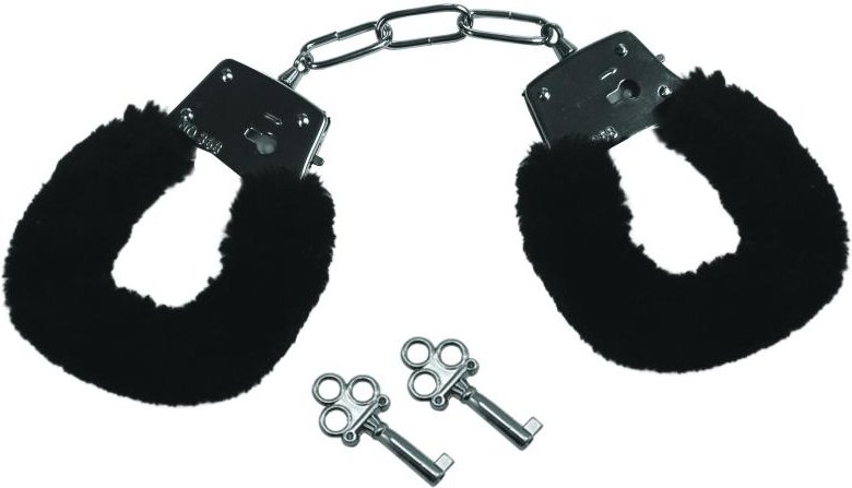Sportsheets - Sex & Mischief Furry Handcuffs Black