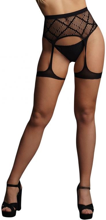 Le Desir - Design Netz Strumpfbandgürtel - Schwarz