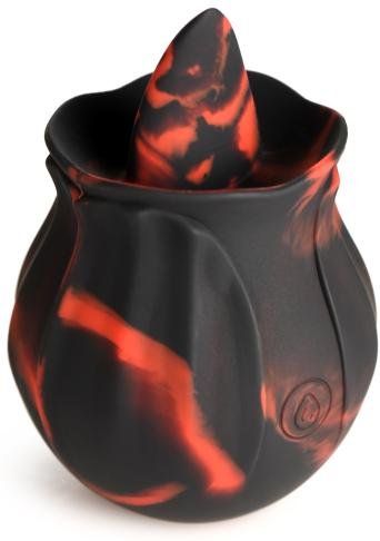 BLOOMGASM - Black Kiss Rimmende Rosen-Vibrator - Rot/Schwarz