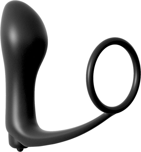 PIPEDREAM – Ass-Gasm Cockring mit Vibrating Butt Plug – Schwarz