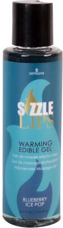 Thumbnail - Sensuva - Sizzle Lips Warming Edible Gel Blueberry Ice Pop 1