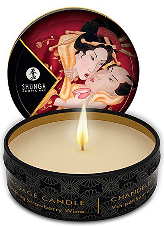 Shunga - Massage Kerze Sparkling Strawberry/Romance 30 ml