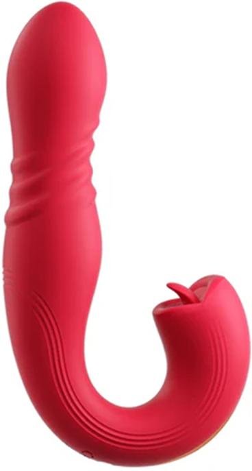 HoneyPlayBox - JOI Thrust 2 Drucksensor App-gesteuerter Stossender G-Punkt Vibrator & Zungenklitorisstimulator Rot