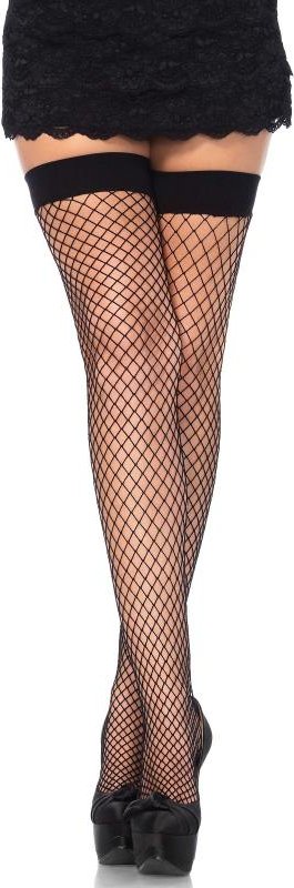 Leg Avenue - Netzstrümpfe bis zum Oberschenkel - Schwarz