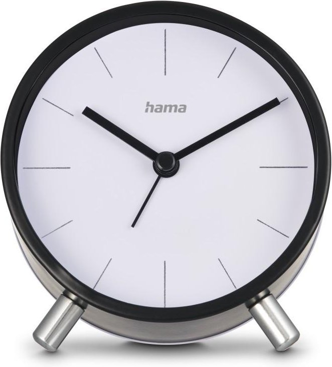 Funkwecker "Flores", analog, ohne Ticken, Schwarz (00222226)