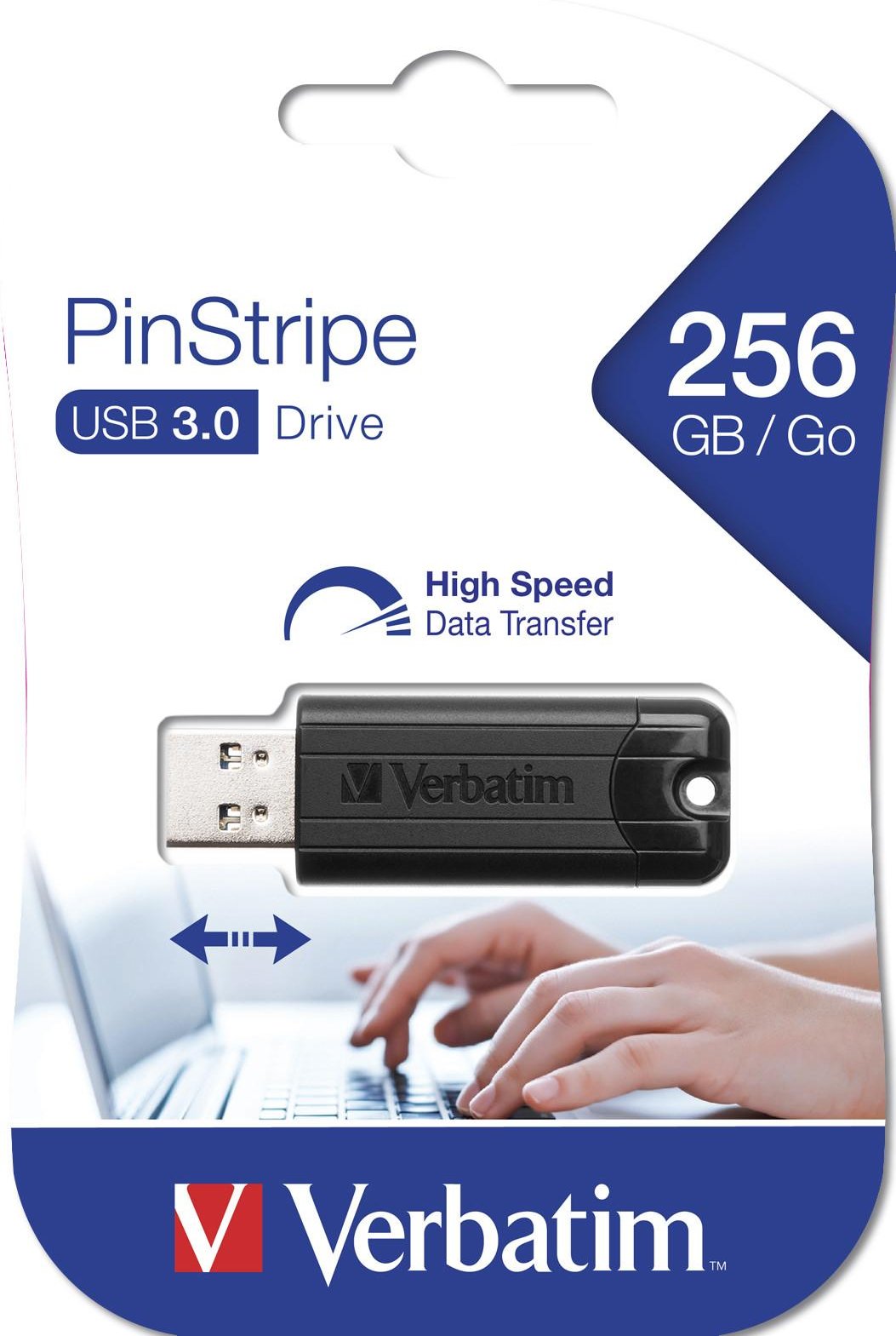 PinStripe USB 3.0 256GB schwarz USB-Stick