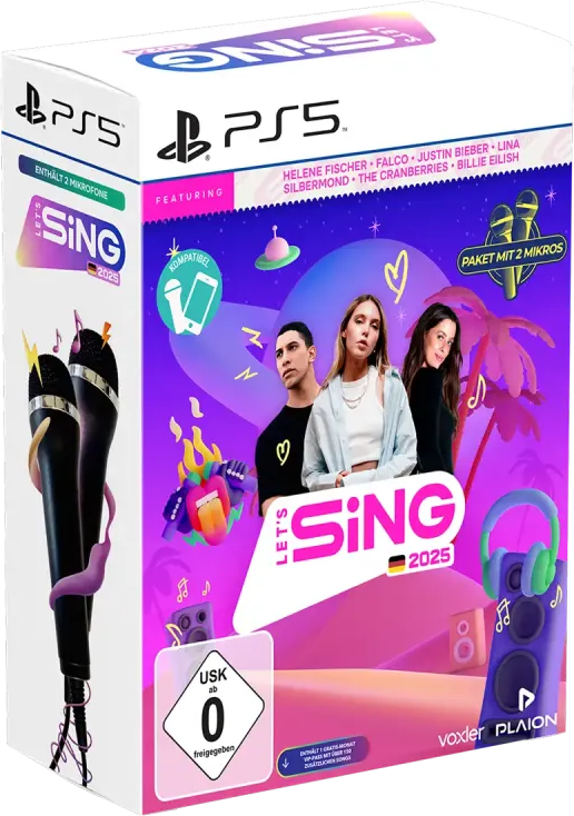 Let's Sing 2025 + 2 Mics PS5-Spiel