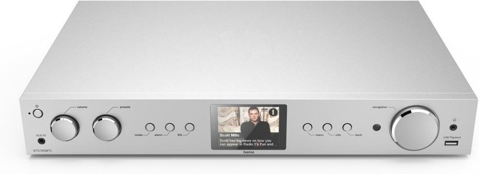 HiFi-Tuner "DIT2105SBTX", DAB+/Internetradio/Bluetooth® RX & TX/App, Silber (00054252)
