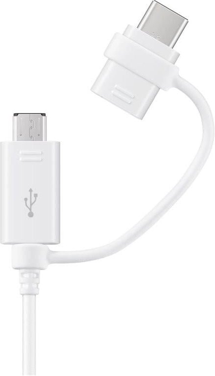 Datenkabel Micro-USB zu USB-A inkl USB-C Adapter, Weiß