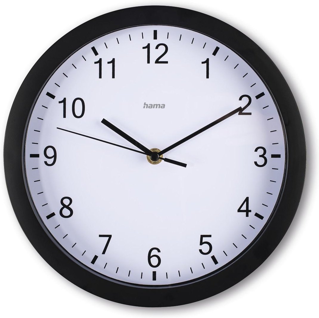 Wanduhr "Elba", Ø 25 cm, ohne Ticken, Schwarz (00185865)