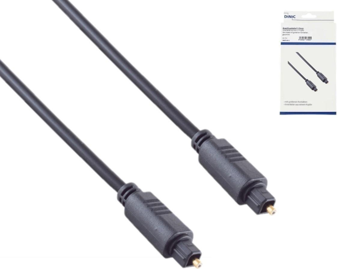 Toslink Kabel, 4mm Ø, Stecker aus PVC, Kontakte vergoldet, schwarz, Länge 1,00 m
