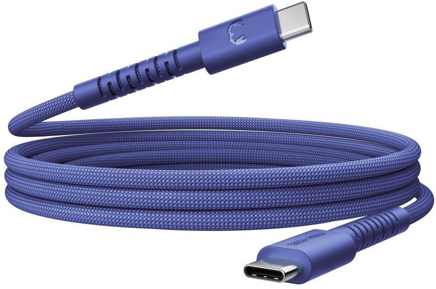 USB-C zu USB-C silikon geflochtenes Kabel "FlexWave" 2m, 100W True Blue (00231901)