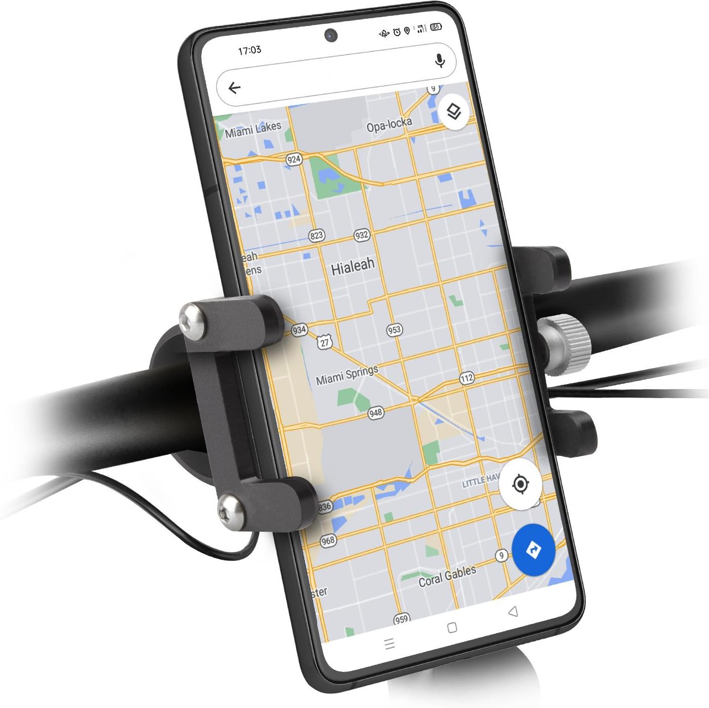 Aluminium-Handyhalterung für Fahrrad und Roller