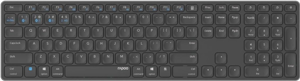 Thumbnail - Kabellose Multimodus-Tastatur "E9800M", Dunkelgrau, QWERTZ (00217371)