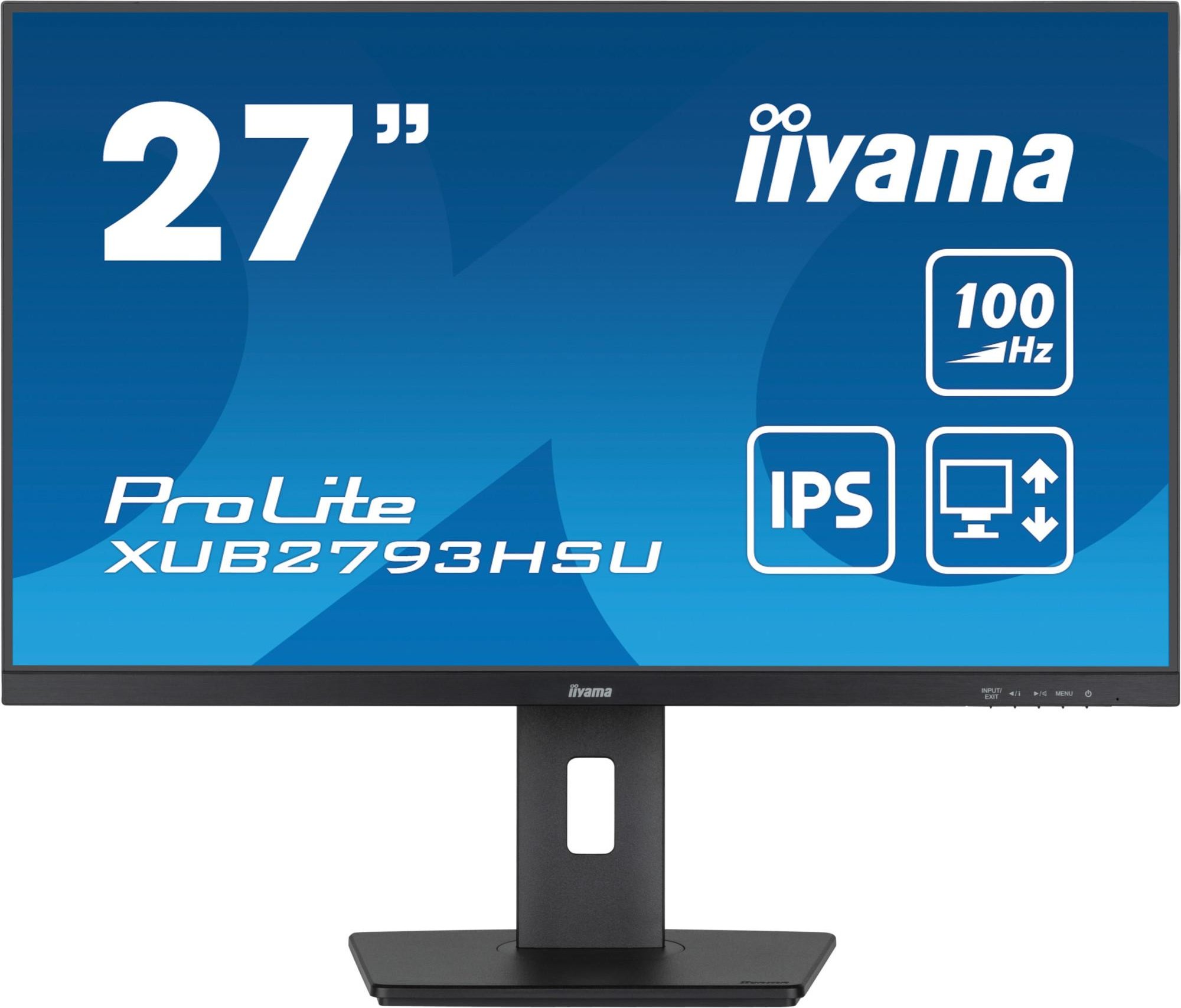 Monitor ProLite XUB2793HSU-B6, Schwarz, 27 Zoll, Full HD, IPS, 100 Hz, 1 ms