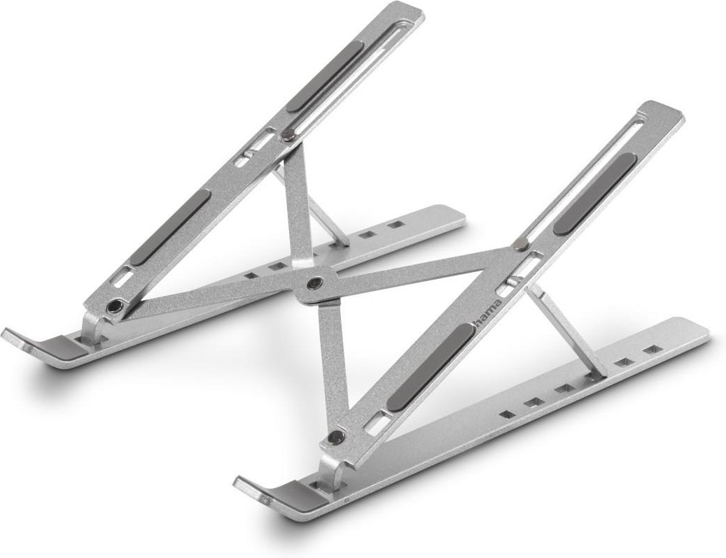Laptop-Stand "Aluminium" 6-stufig neigbar, faltbar, bis 40cm (15,6"), Silb. (00126813)