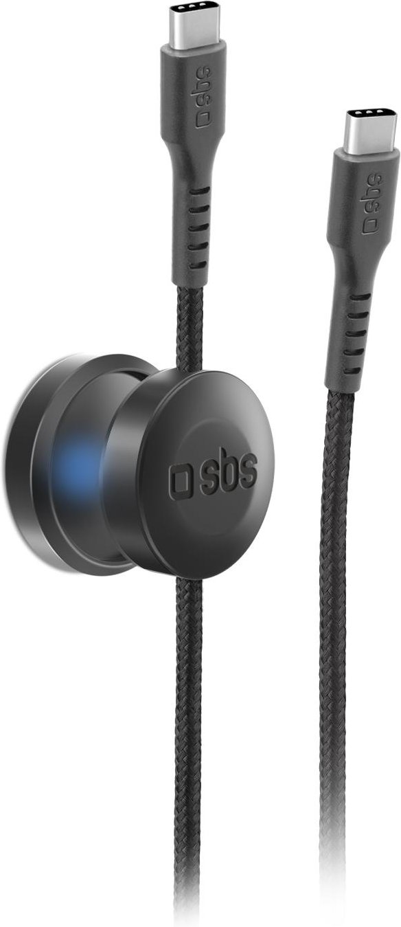 USB-C auf USB-C Kabel mit Magnethalterung Schwarz