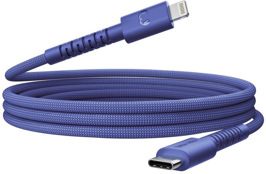 USB-C zu Lightning silicone geflochtenes Kabel "FlexWave" 2m, True Blue (00231911)