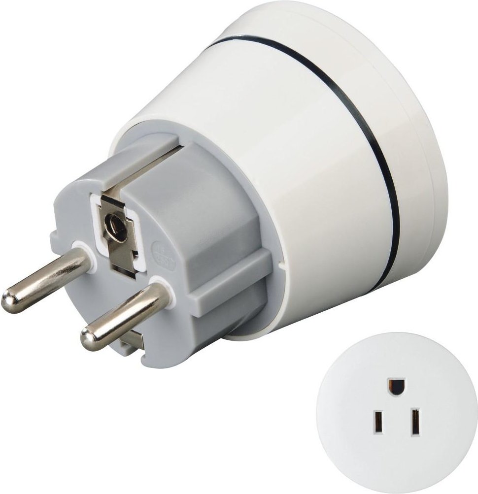 Reiseadapter Typ A und Typ B, 3-polig, für Geräte aus Amerika und Kanada (00223451)