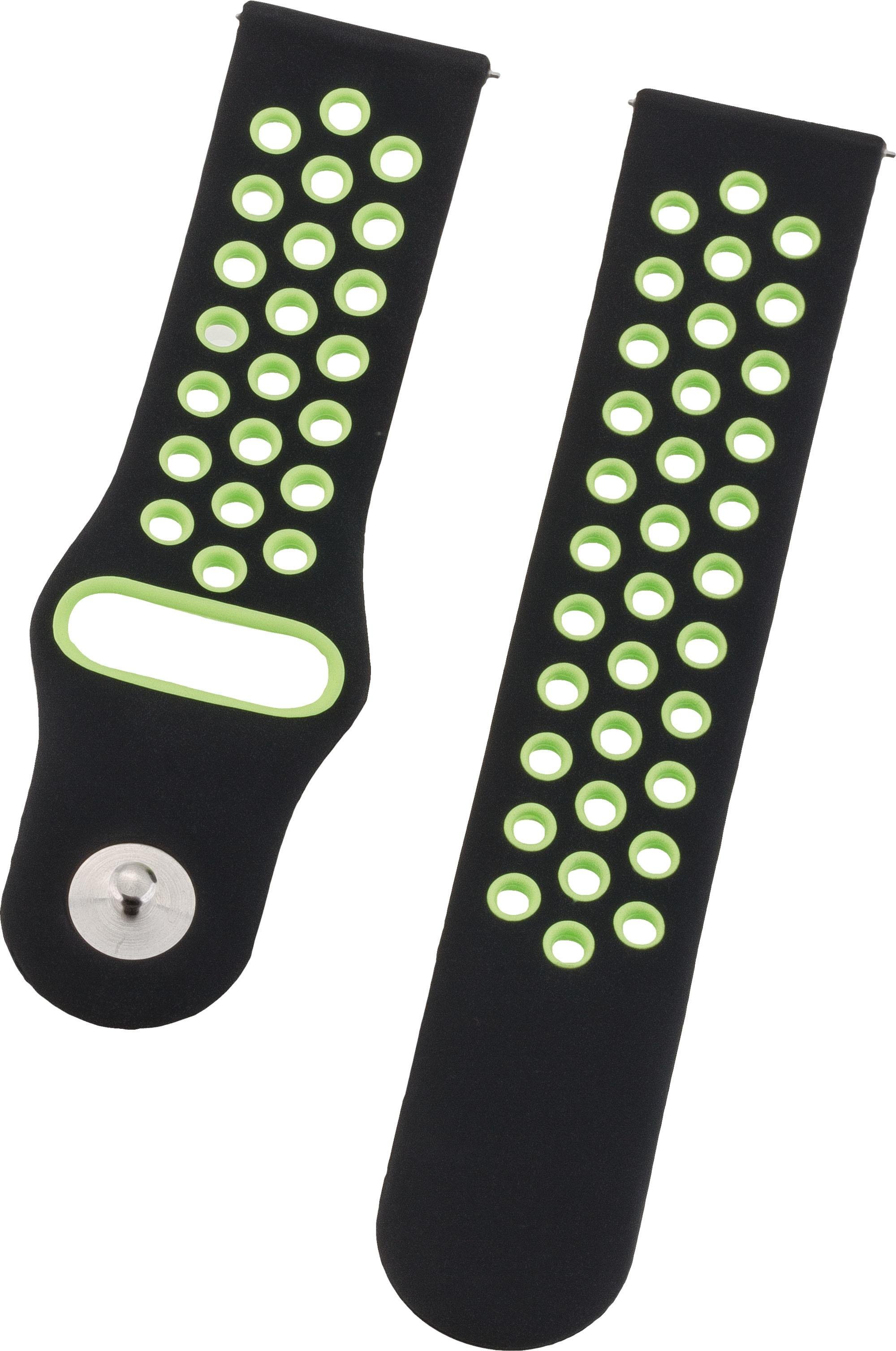 Armband 22mm Dual Silicon Black/ Green (17648)