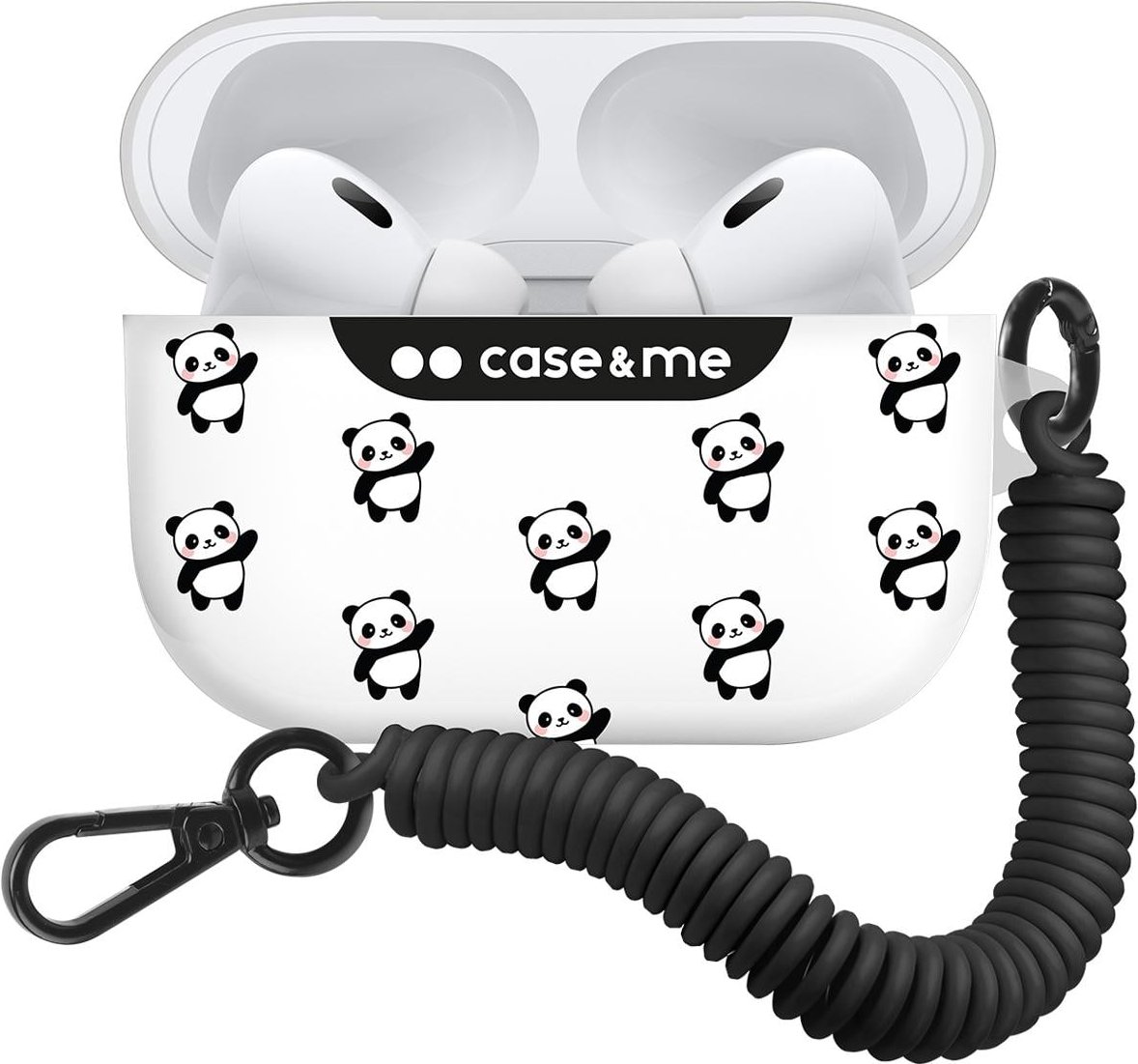 Hülle für AirPods Pro/Pro 2 mit elastischem Trageband, Panda