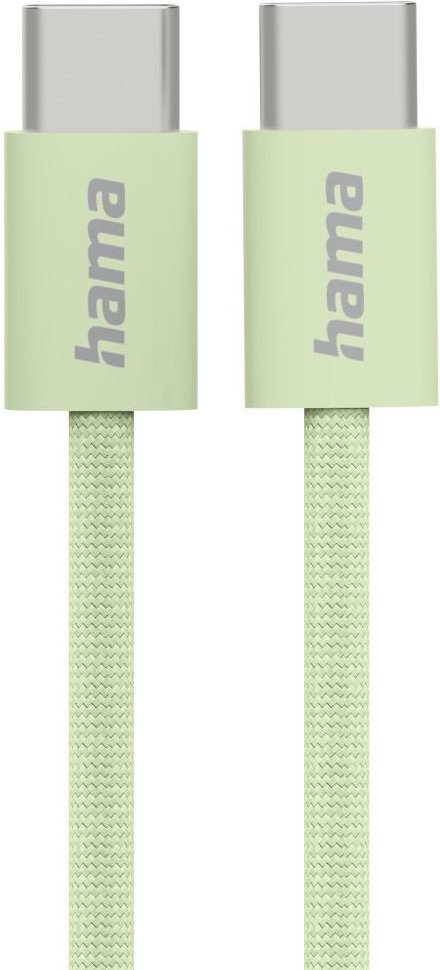 Ladekabel Fabric, USB-C - USB-C, 1m, Nylon, Grün (00201726)