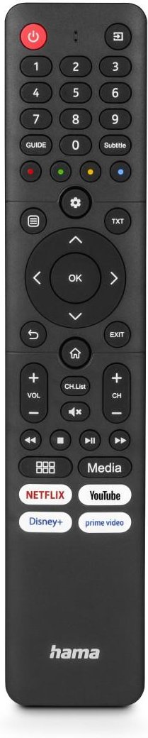 Universal-Fernbedienung für Hisense TVs, IR, lernfähig, mit 4 App-Tasten (00221067)