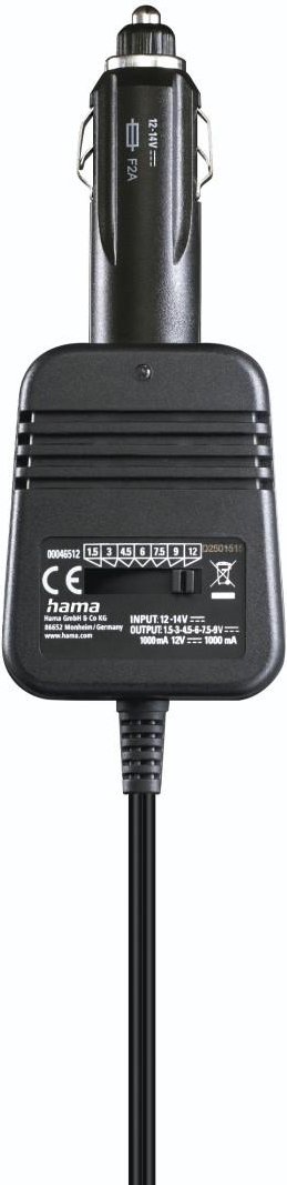 Netzteil für Kfz, einstellbar, 1000mA, 12W, max. 12V, stabilis., 8 Adapter (00223401)