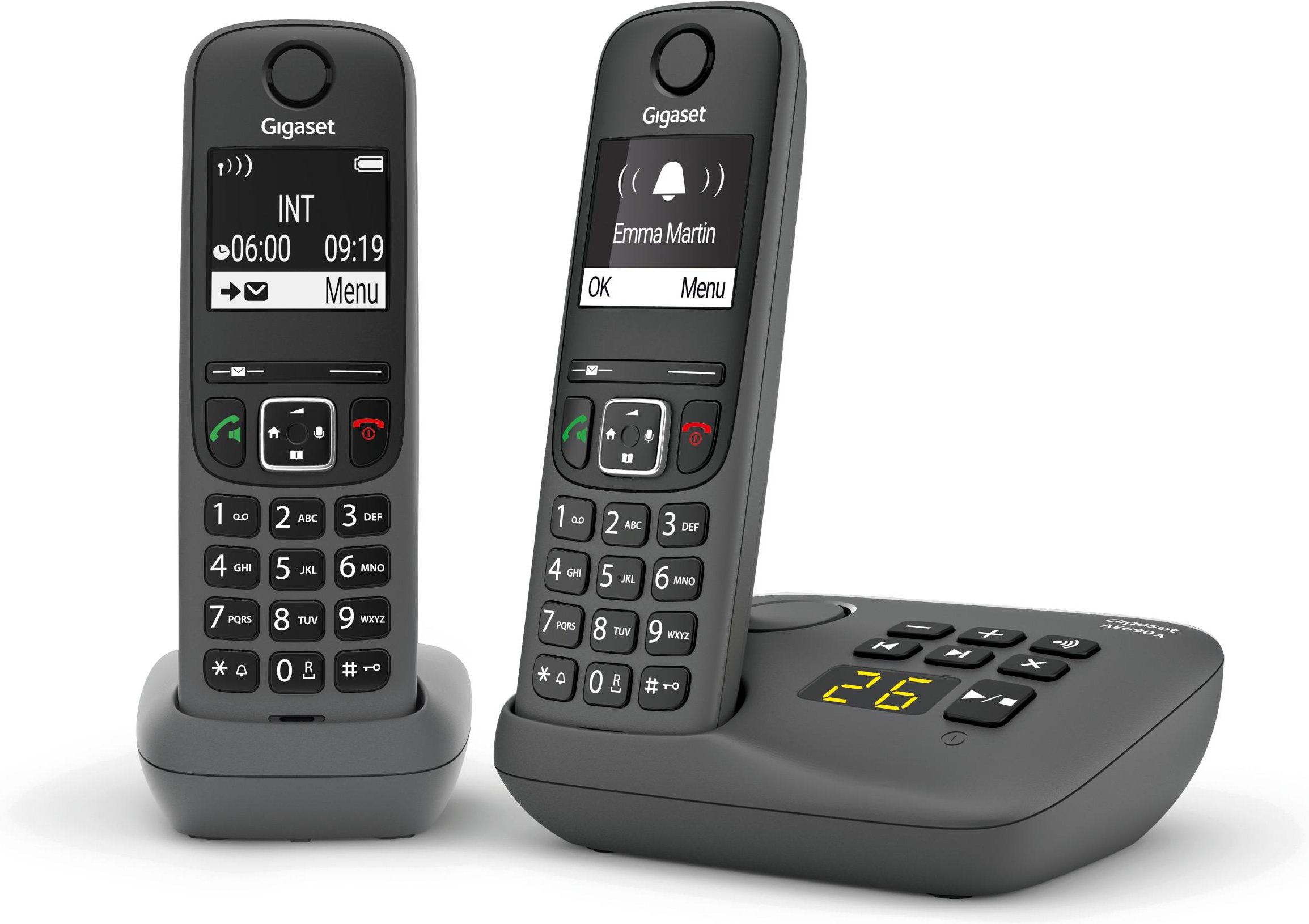 AE690A Duo Anthrazit Schnurloses Telefon
