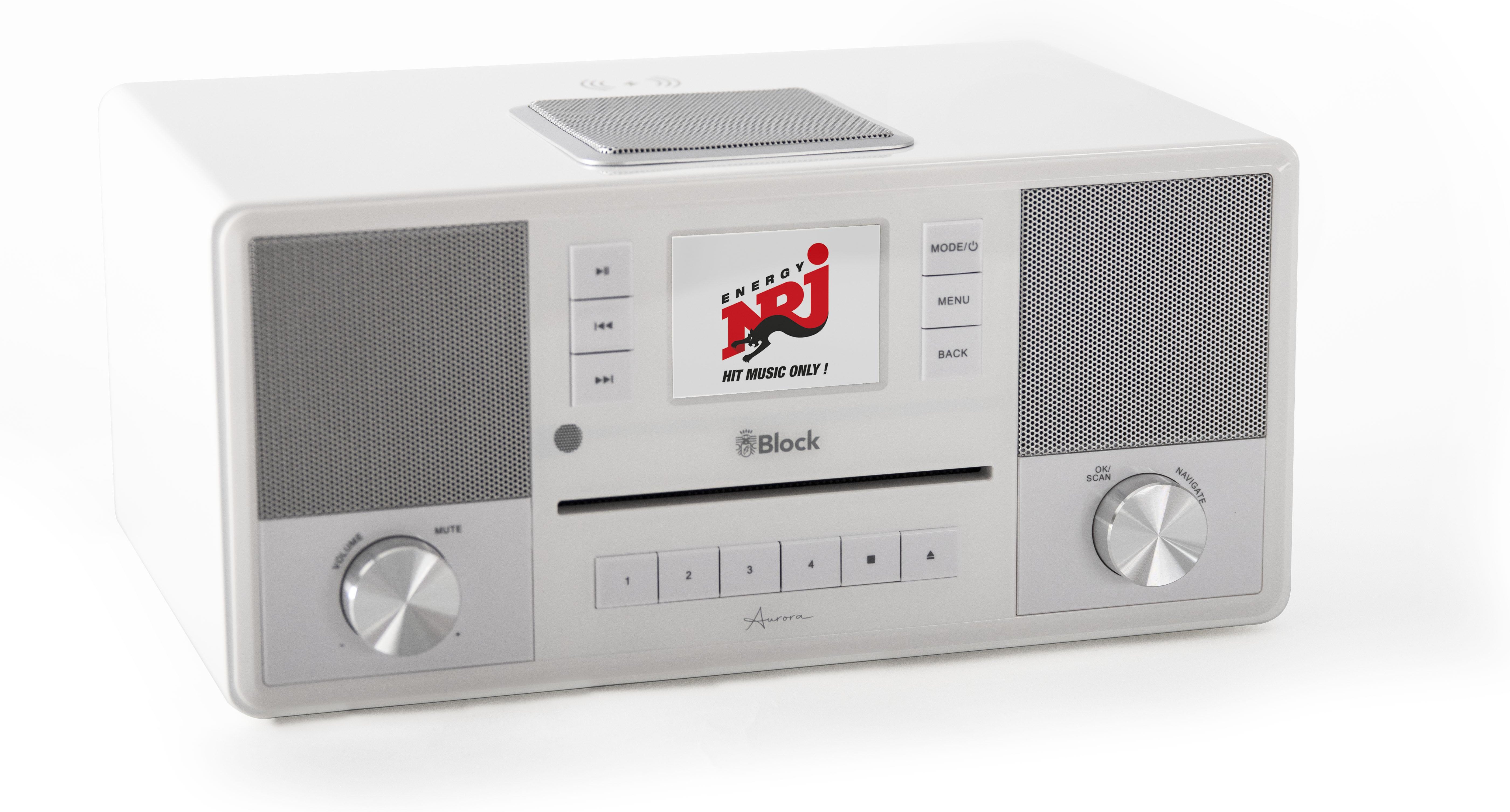 DAB+ Internetradio mit CD-Player AURORA Smartradio Hochglanz-weiß