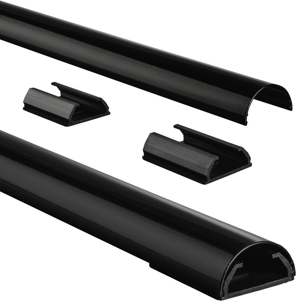 Thumbnail - Alu-Kabelkanal, halbrund, 110/3,3/1,8 cm, Schwarz (00083170)