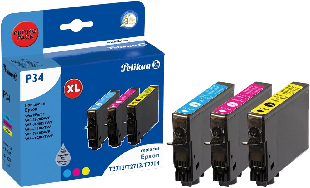 P34 Epson T2715 Pack cyan/magenta/gelb Druckerpatrone