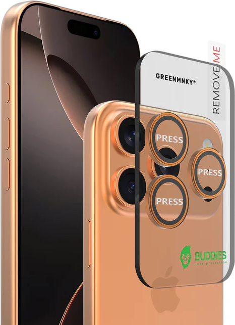 Kameraschutz für iPhone 17 Pro | BUDDIES (Orange) Schutzglas