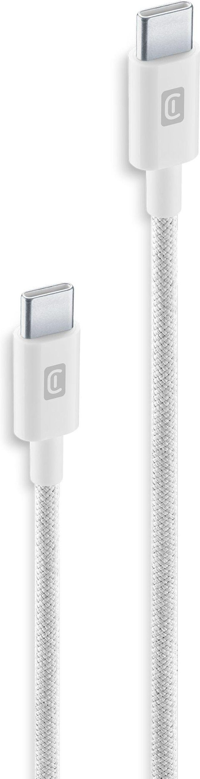 Braided Data Cable 0,6 m USB Typ-C/ Typ-C White (60905)