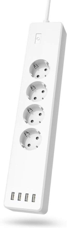 Smarte WLAN-Steckdosenleiste 4-fach, einzeln schaltbar, Überlastsch., 4xUSB (00176628)