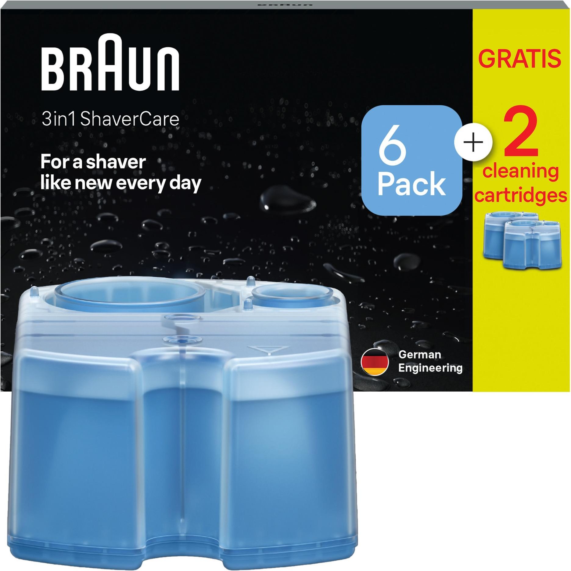 3in1 ShaverCare Reinigungskartuschen für Reinigungsstationen, 6+2 Gratis (8er Pack)