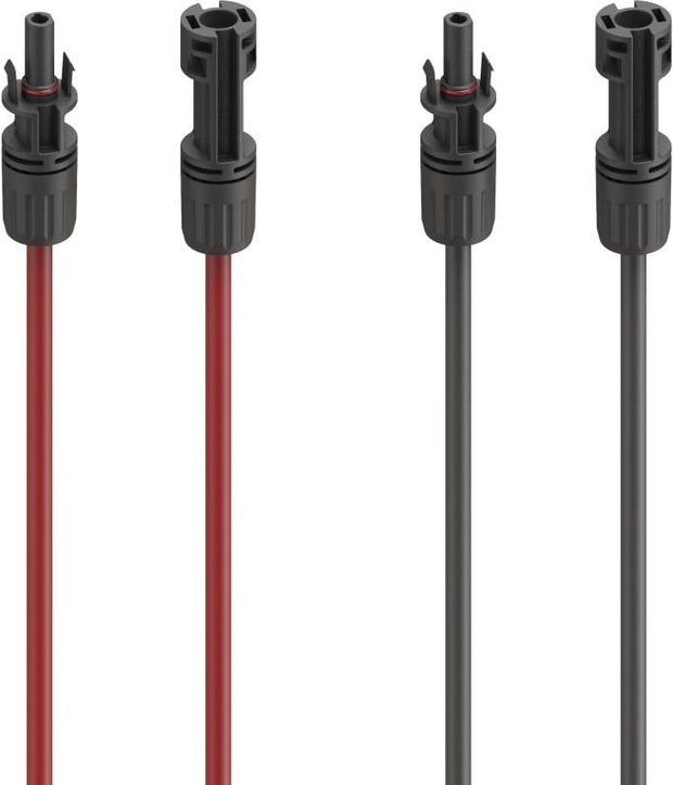 Solarkabel Verlängerung für PV-Anlage, MC4, 4 mm², 2x 3 m, Rot u. Schwarz (00223901)