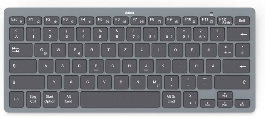 Bluetooth®-Mini-Tastatur "Travel 400" für Tablets, kabellos, SW, QWERTZ DE (00125132)