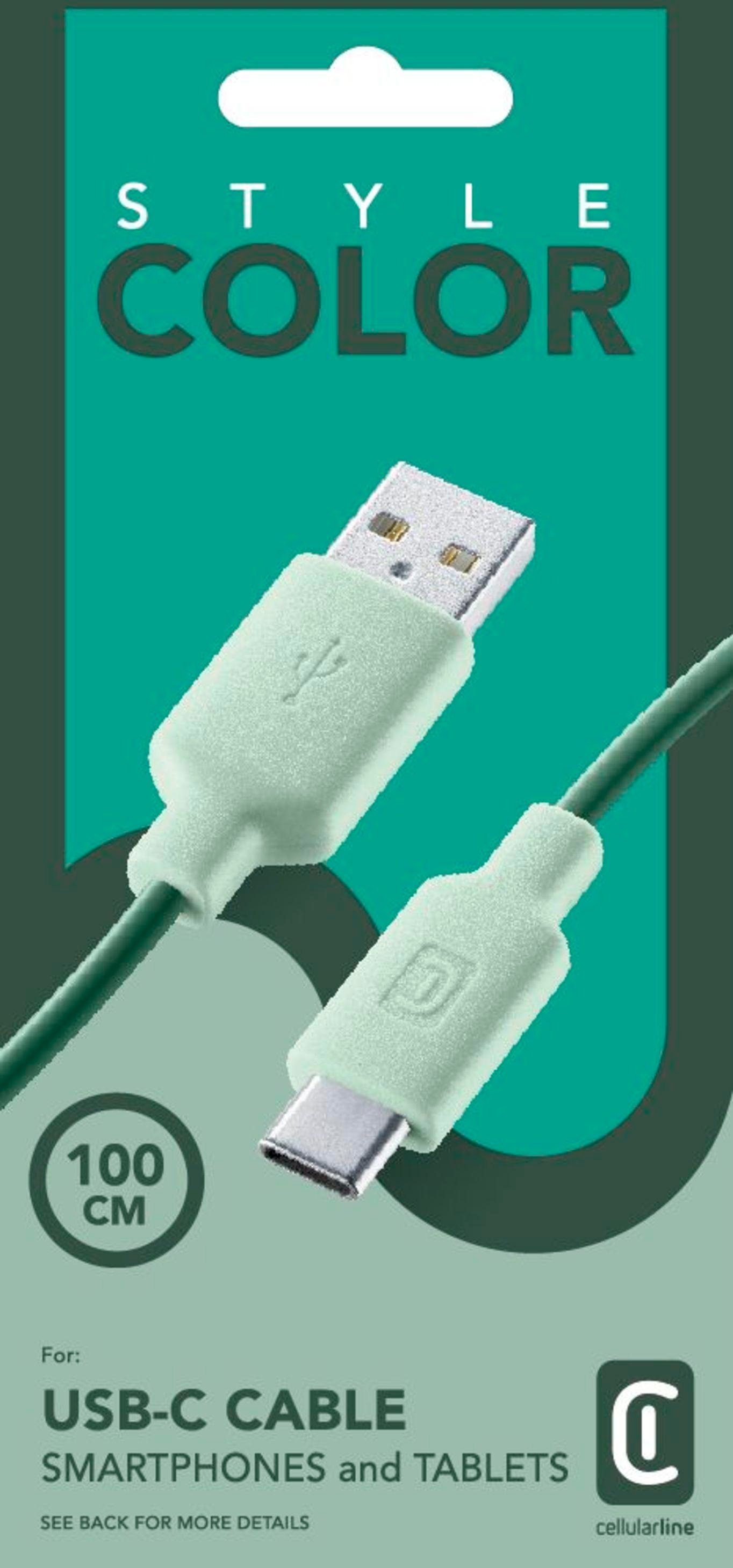 Style Color Data Cable USB Typ-A/ Typ-C 1 m Green (61102)