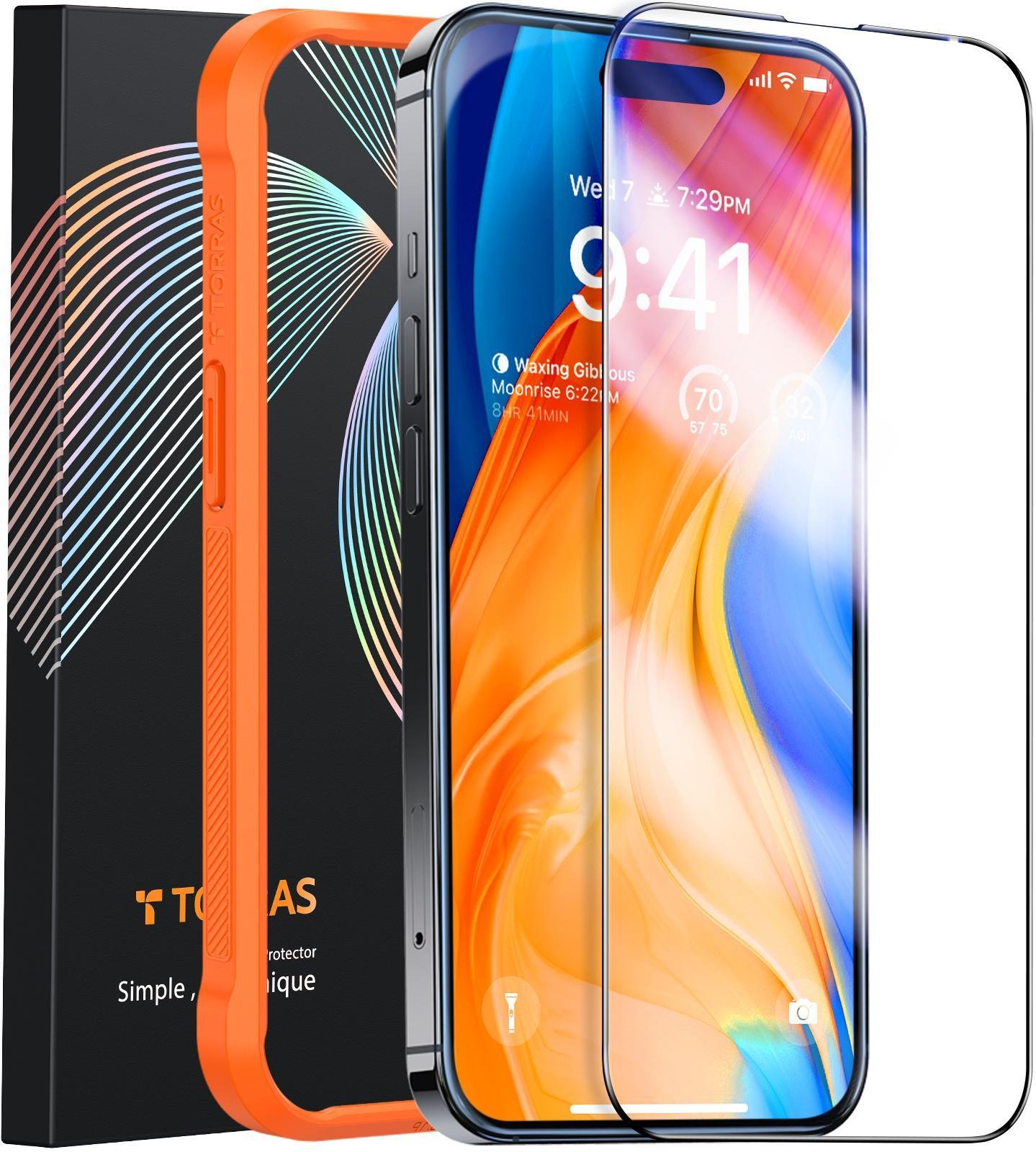 Diamond Shield/GlassGo screen protector für iPhone 14 Pro/15 Black Schutzglas