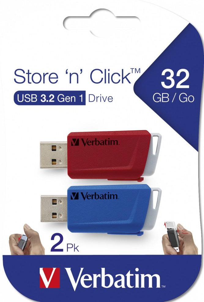 Store 'n' Click USB 3.2 Gen 1 2x 32GB Rot/Blau USB-Stick