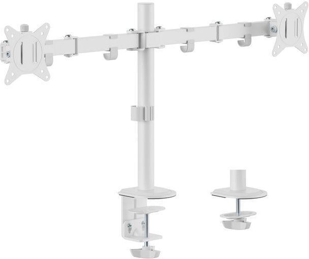 17"-32" Gelenk-Dual-Monitor-Tischhalterung, Weiß